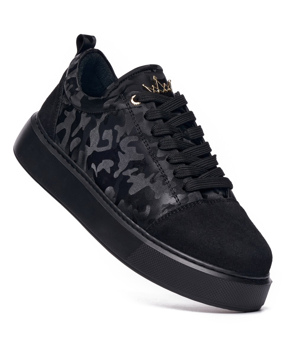 Hombre Coronado Sneakers Gruesas Negro-Camuflaje | Martin Valen