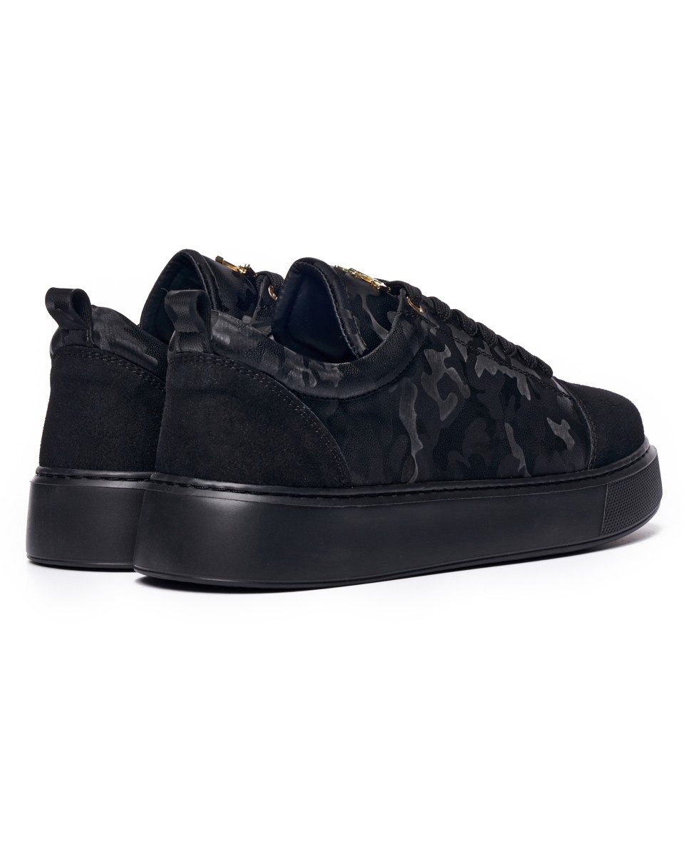 Men's Chunky Sneakers Crowned Shoes Black-Camo | Martin Valen