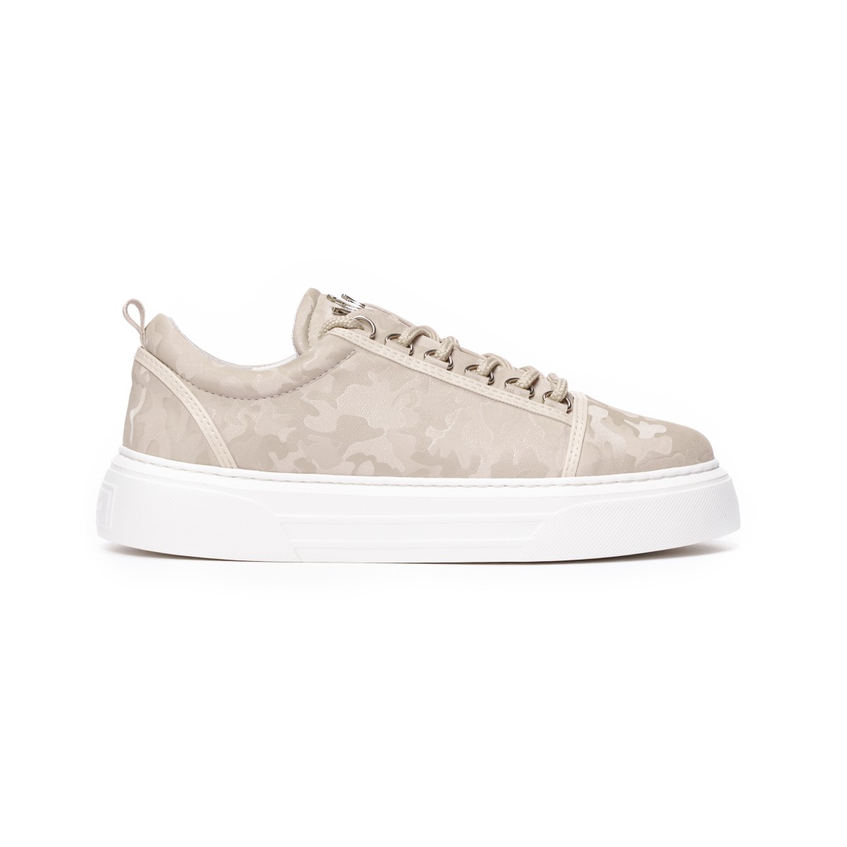 Men's Low Top Sneakers Crowned Shoes Camo Creme - Cream
