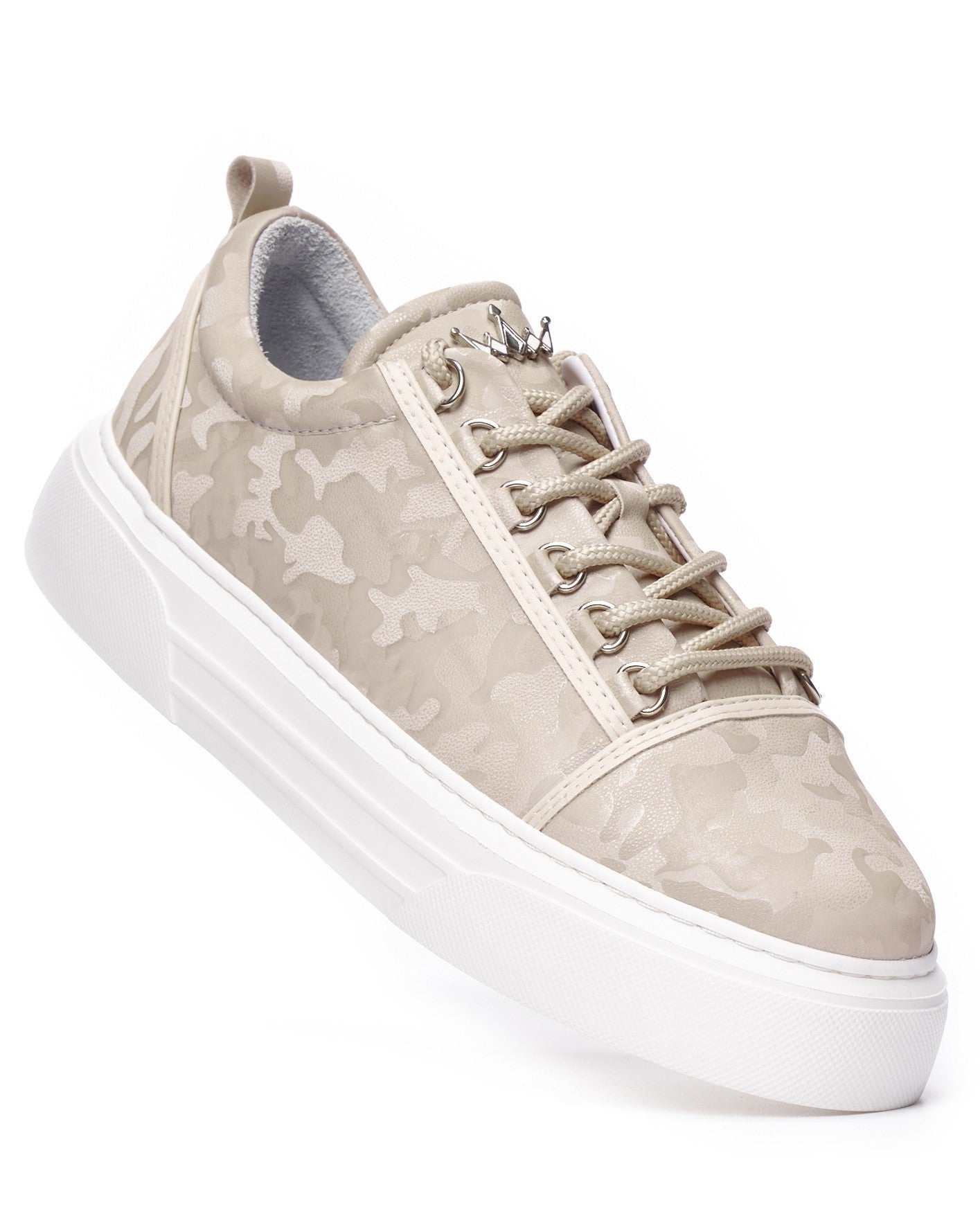 Herren Low Top Sneakers Schuhe mit Krone in Camouflage Creme | Martin Valen