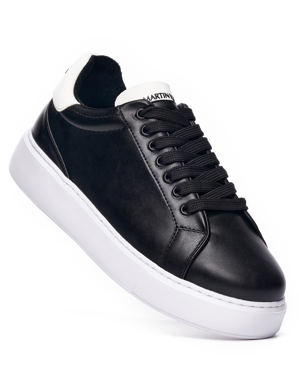Men's Casual Sneakers Iconic Black-White | Martin Valen