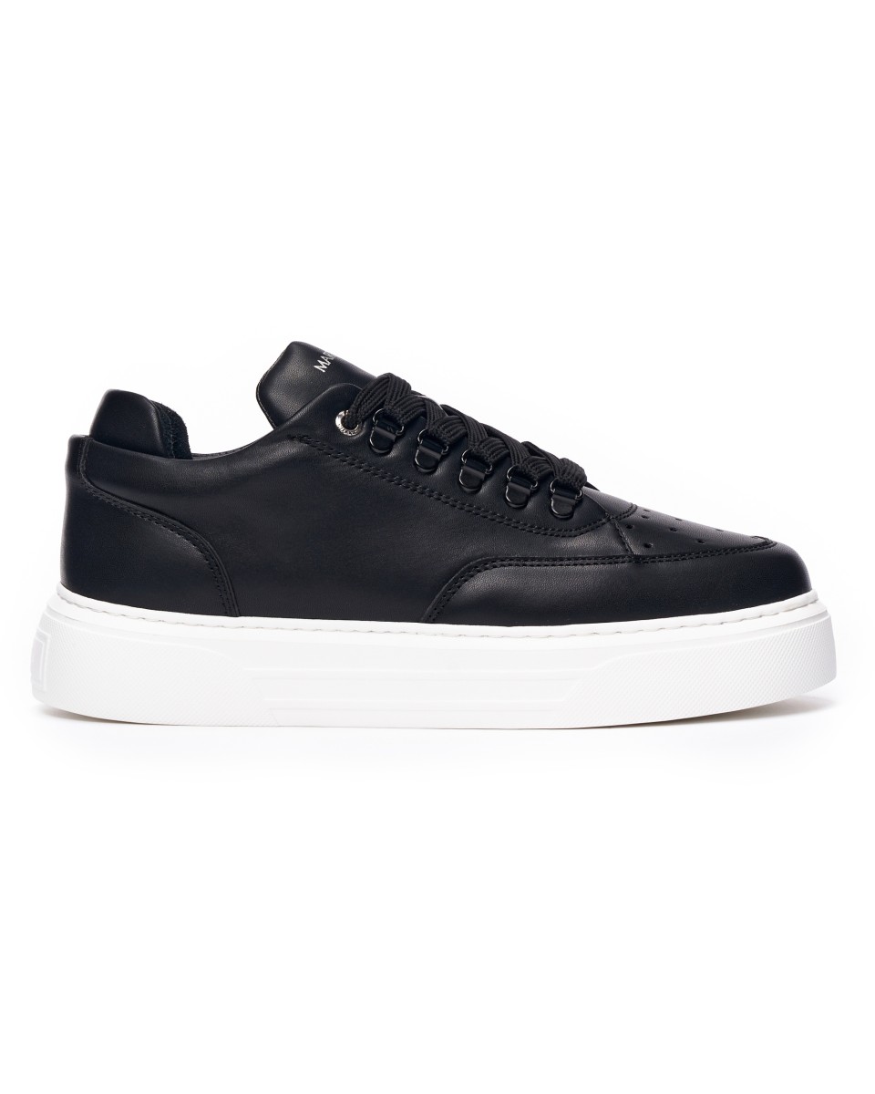 Men's Low Top Sneakers Shoes Black - Black