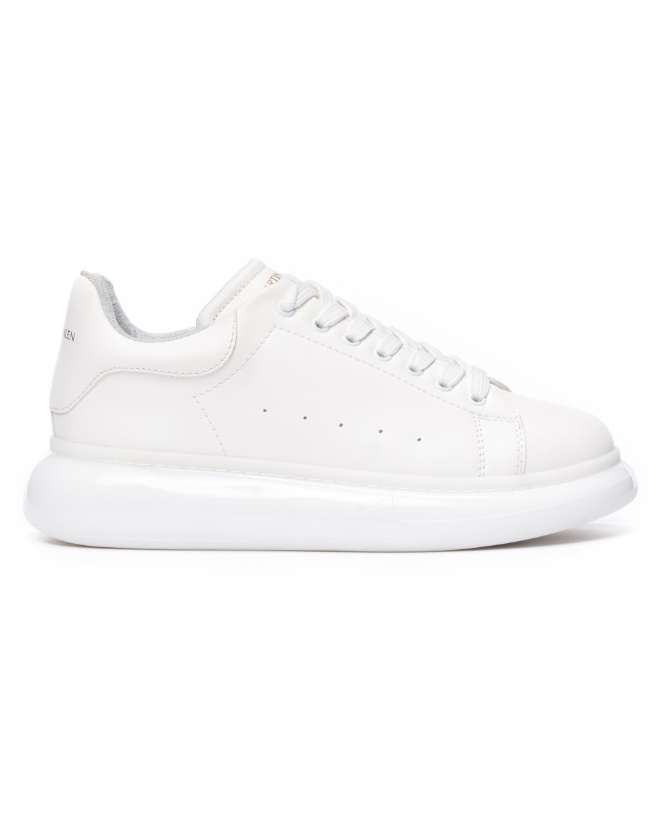 Balloon Sole Sneakers in White - White