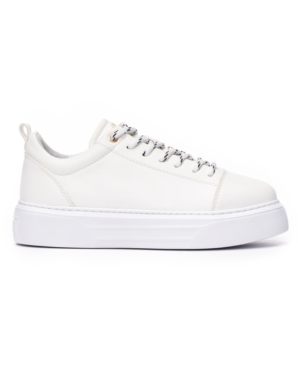 Saubere Weiße Sneakers mit Niedriger Spitze - Weiß