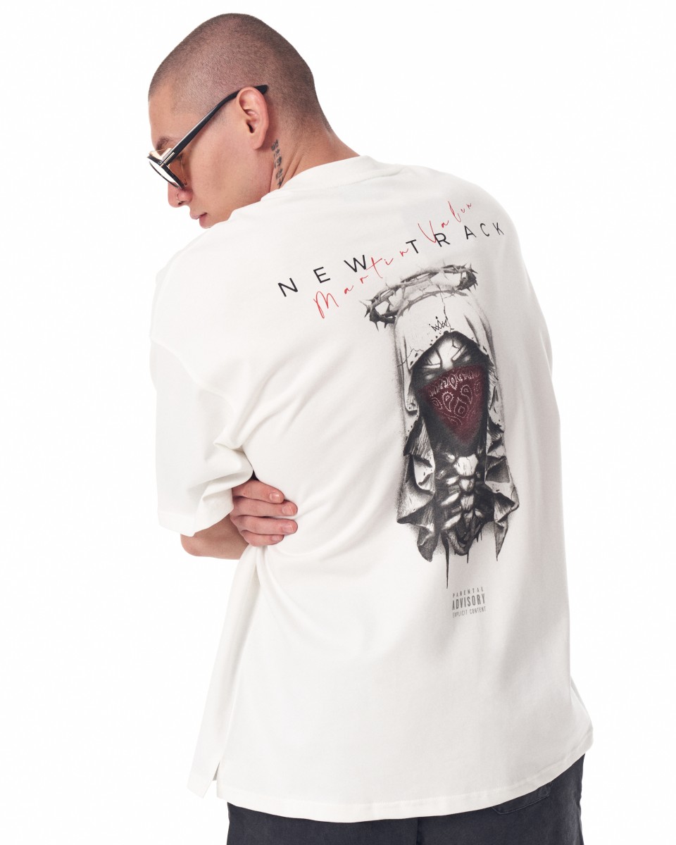 Z-Rebel Camiseta Blanca Oversize con Estampado al Agua | Martin Valen