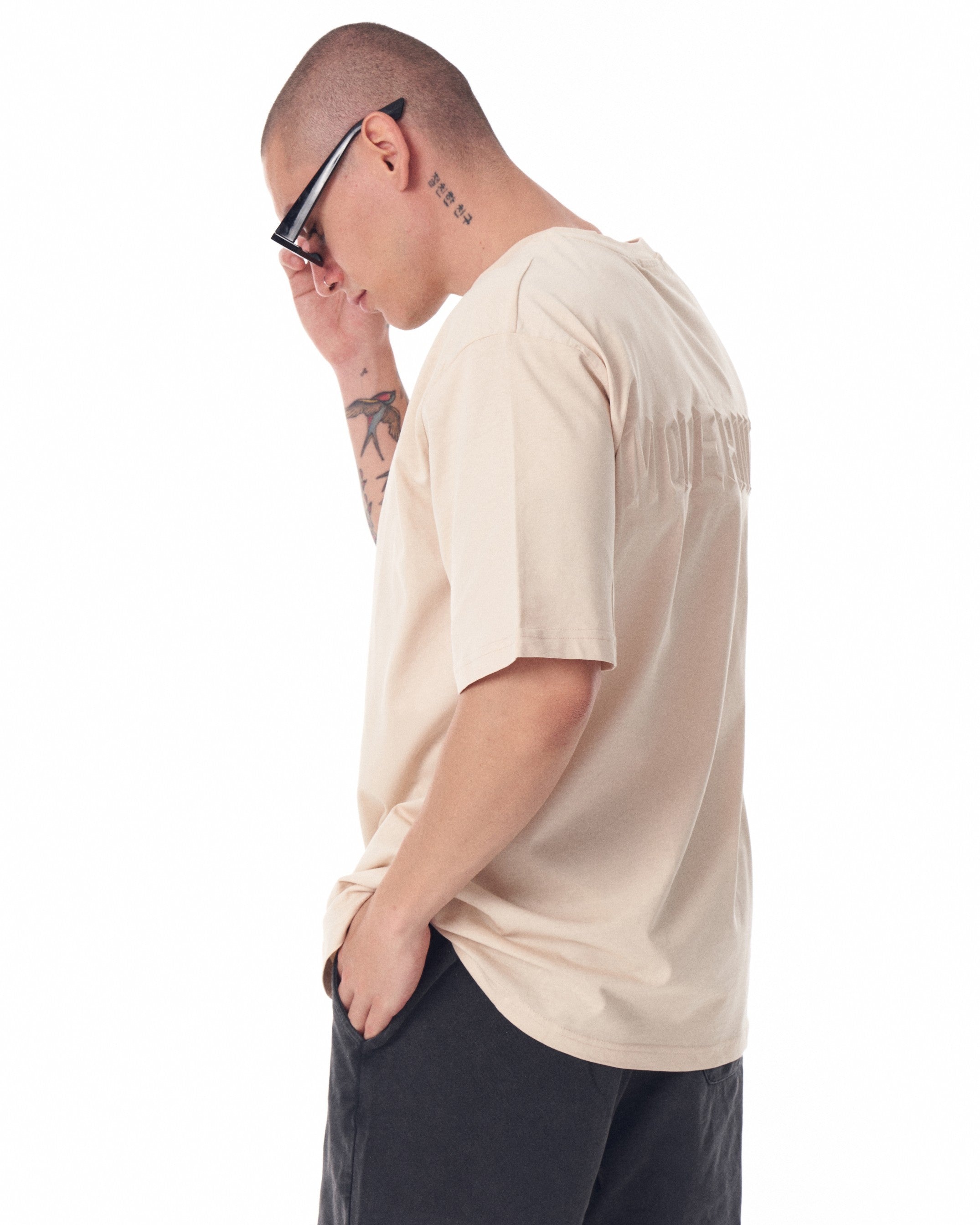 Men's oversized T-shirt with embossed print