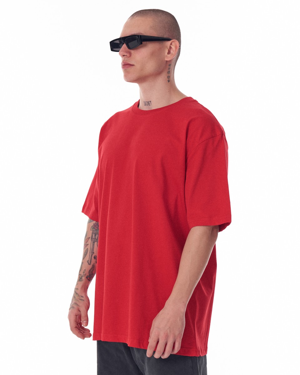Rotes Oversize-T-Shirt für Herren | Martin Valen