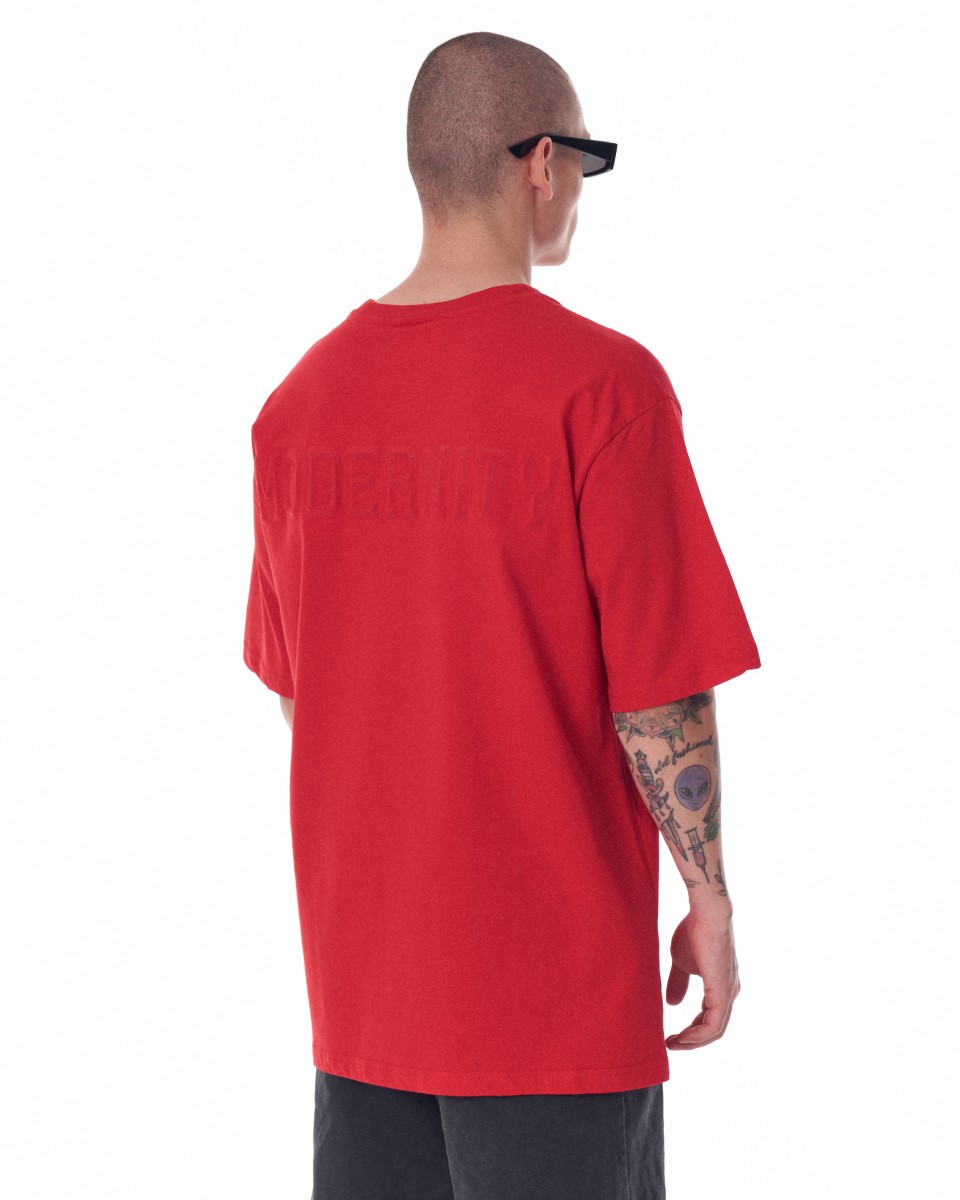T-shirt rossa oversize da uomo | Martin Valen