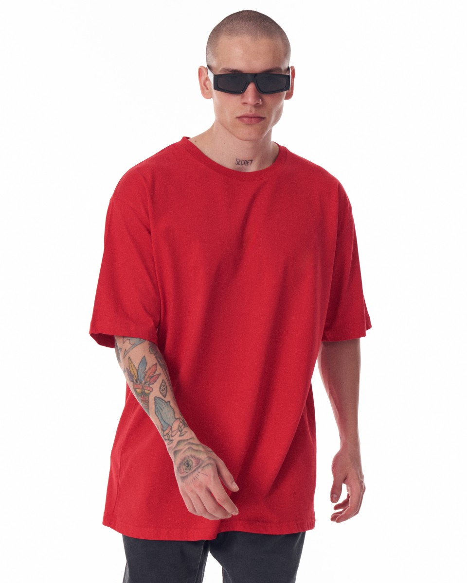 Camiseta oversize roja de hombre | Martin Valen