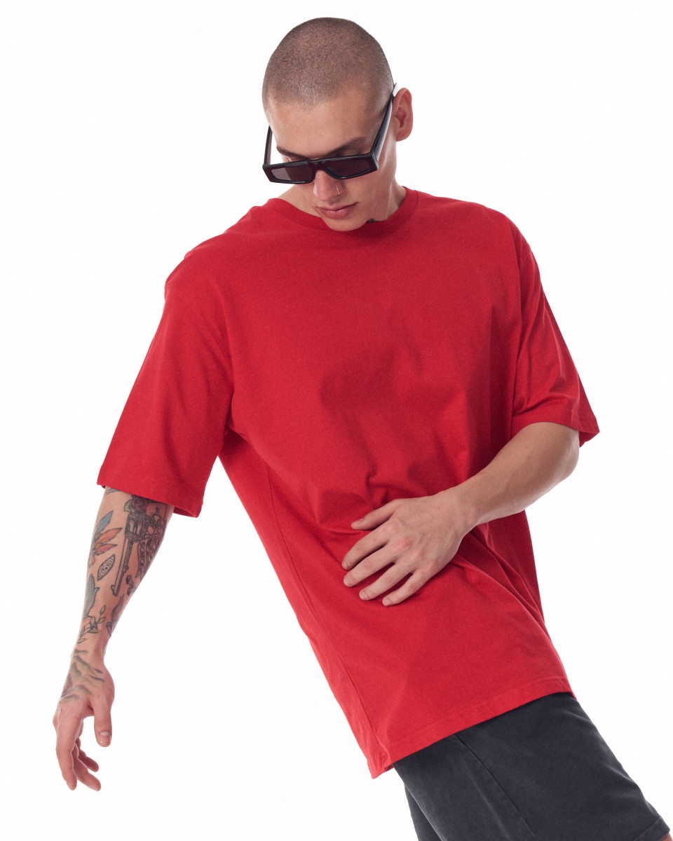 Camiseta oversize roja de hombre | Martin Valen