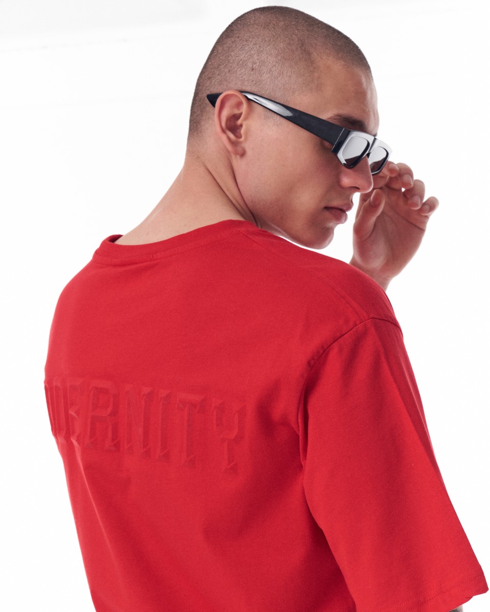 T-shirt rossa oversize da uomo | Martin Valen