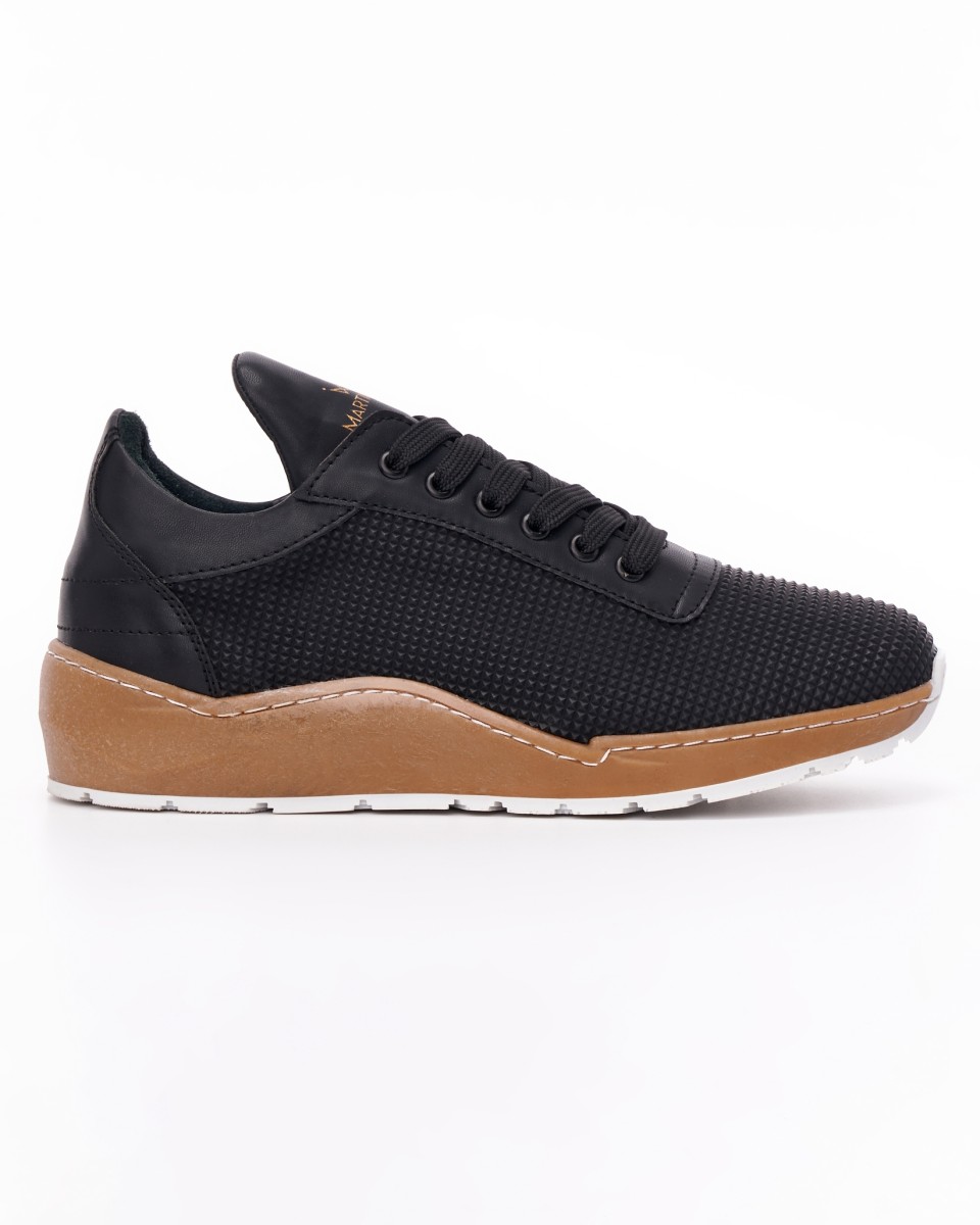 Men’s Dual Tone Chunky Trainers Shoes in Black - Black