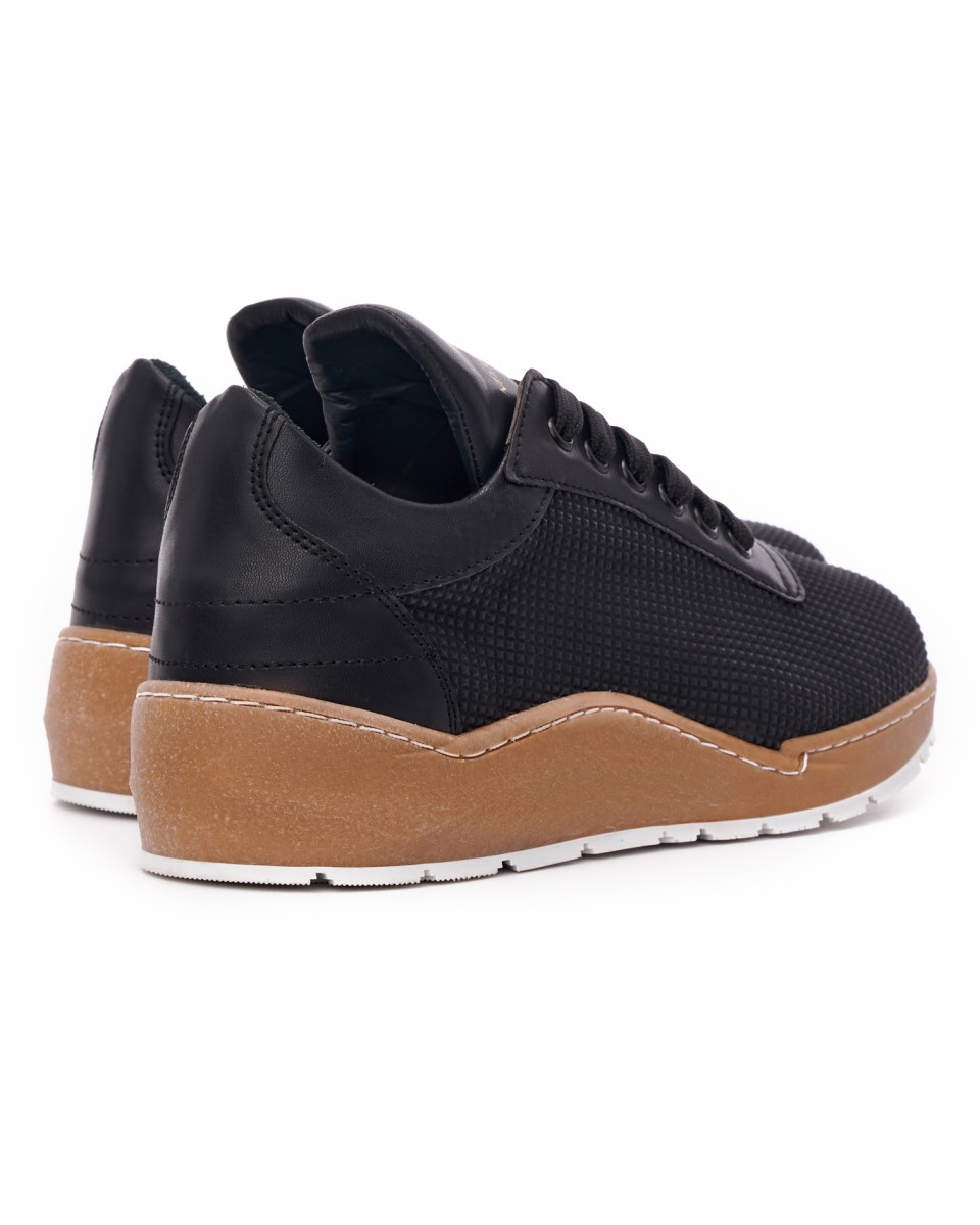 Men’s Dual Tone Chunky Trainers Shoes in Black | Martin Valen