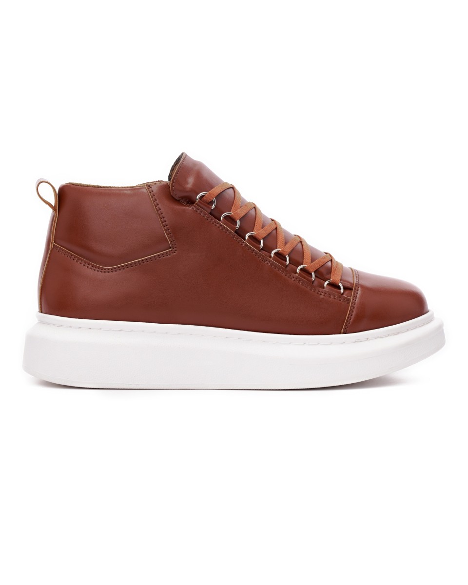 Hommes Montantes Sneakers Basket Tan - Taupe