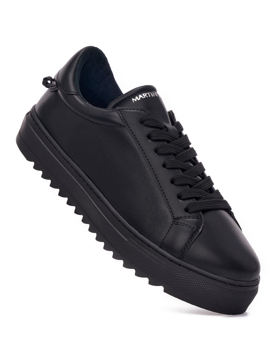 Men's Low Top Sneakers Shoes in Black | Martin Valen