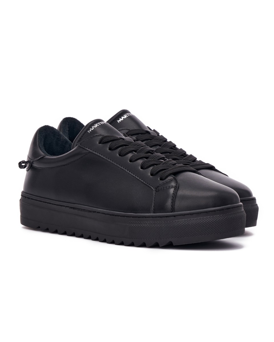 Uomo Basse Sneakers Scarpe Nero