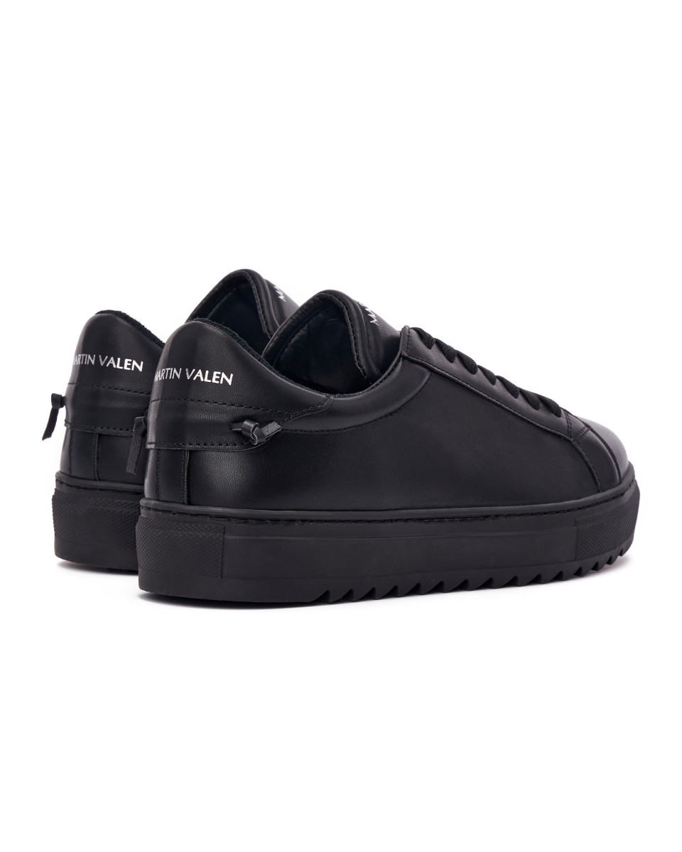 Uomo Basse Sneakers Scarpe Nero