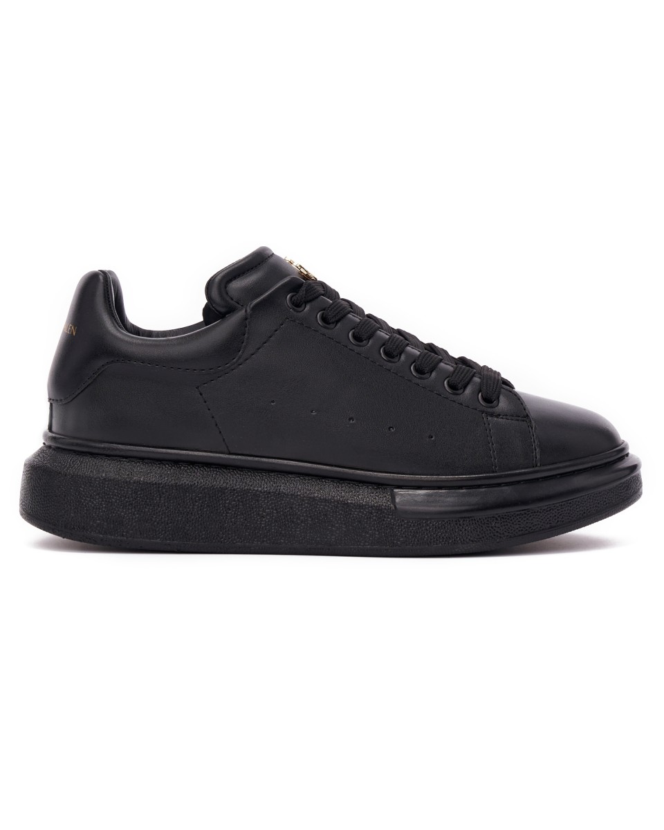 Men’s Crowned Chunky Sneakers Shoes Full Black