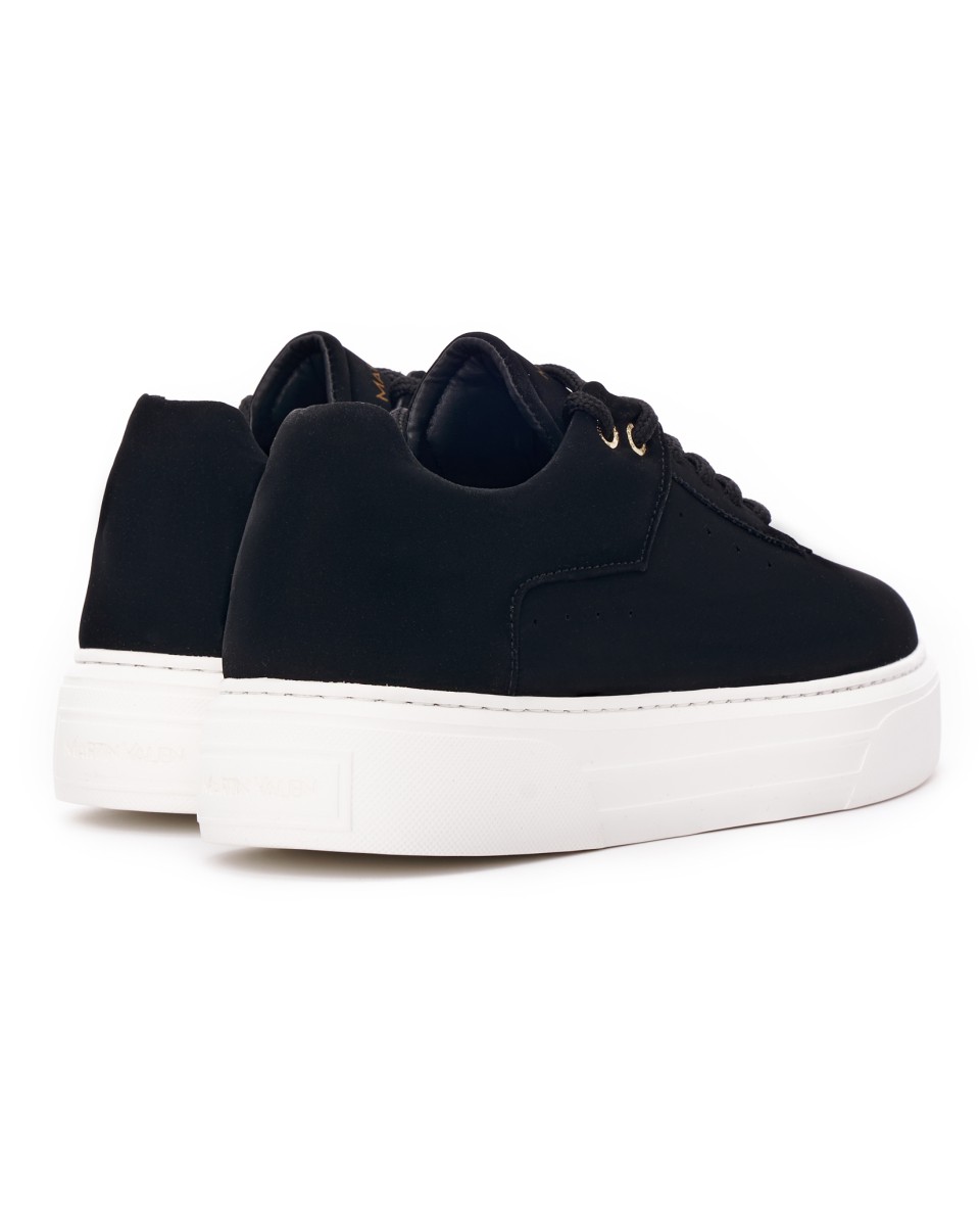Men’s Casual Sneakers Breathable Shoes in Black Suede | Martin Valen