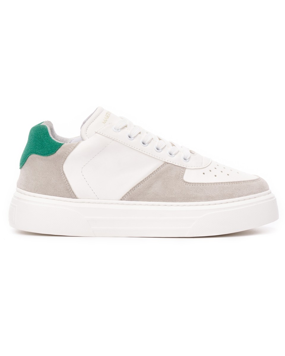 Moix Comfort Sports Trainers in White and Green - White