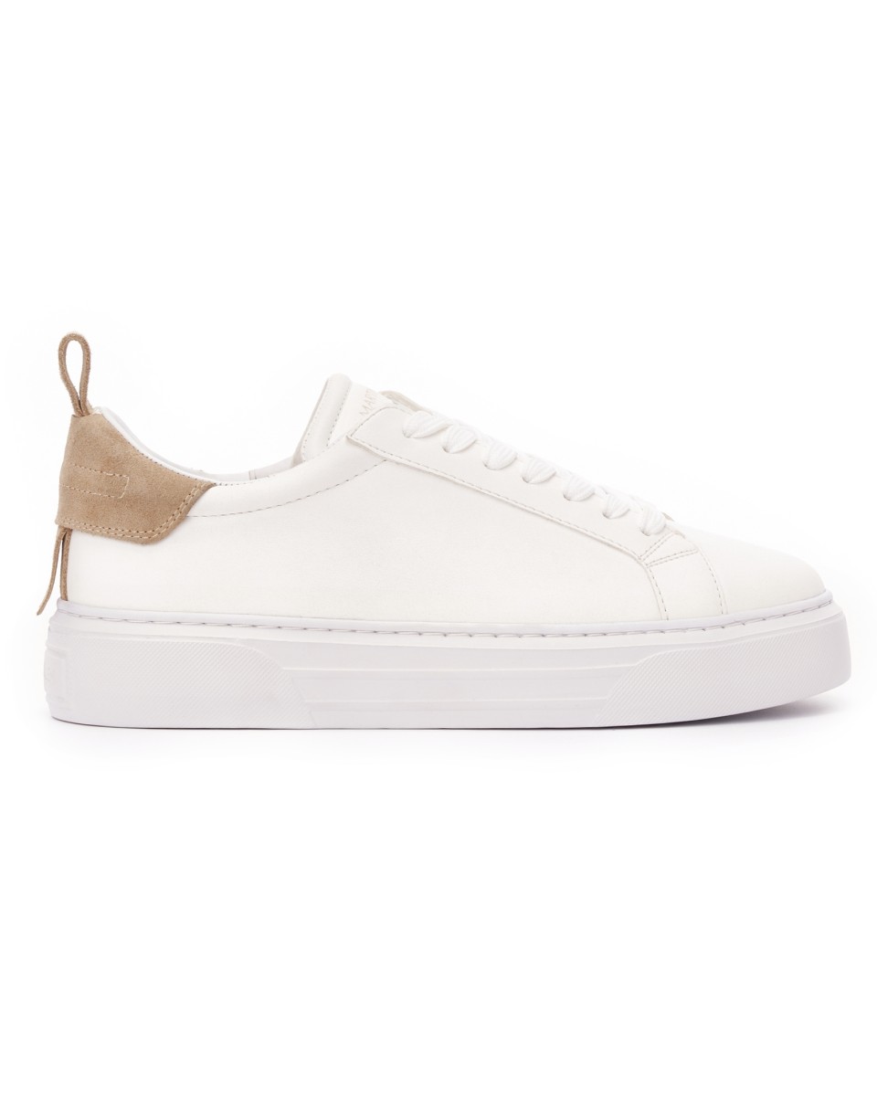 Bobe Suede Belted New Sneakers White Beige - White