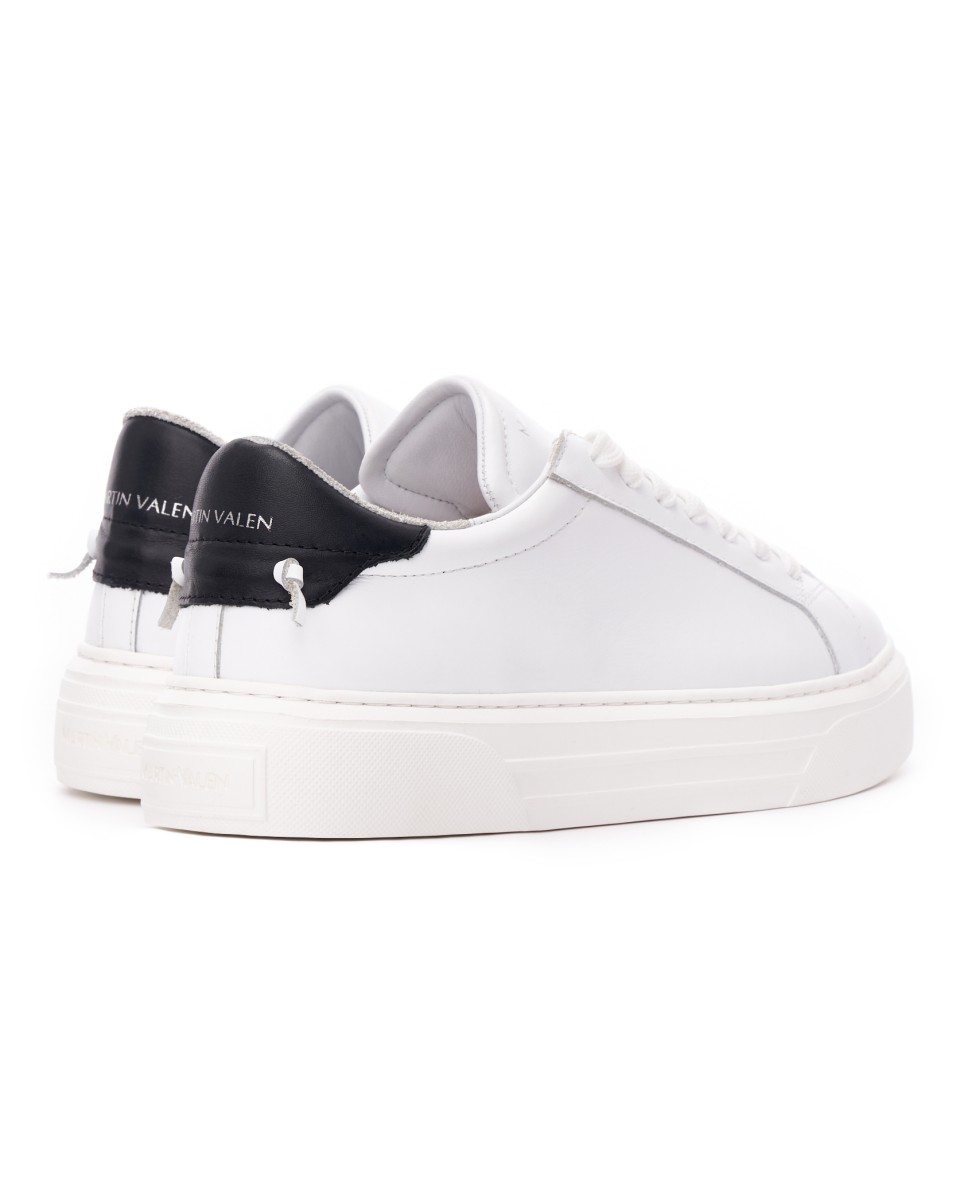 Node High Street Leather Sneakers White Black | Martin Valen