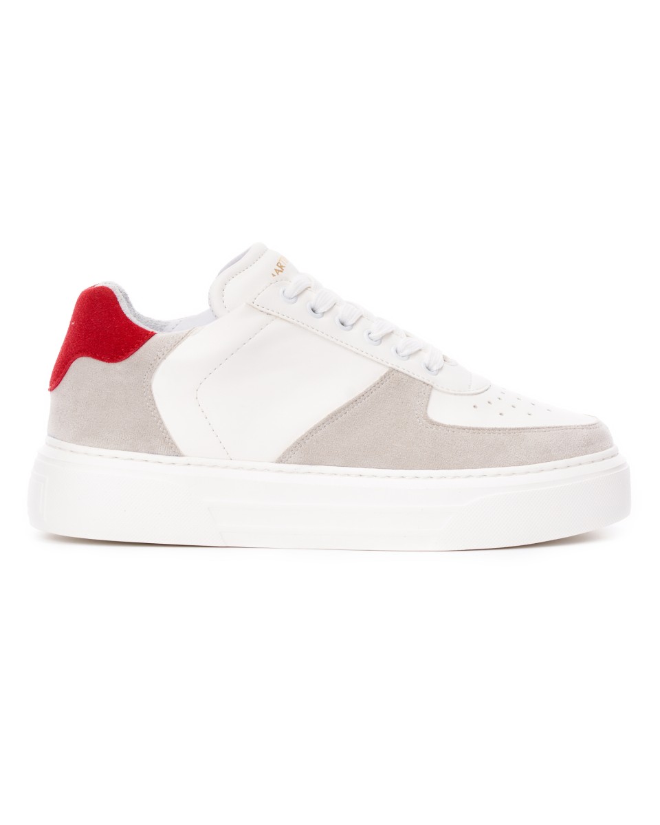 Moix Comfort Sports Trainers in White-Red - White