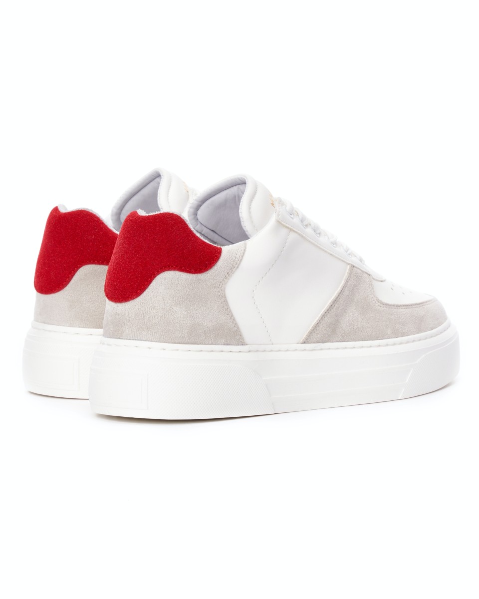 Moix Comfort Sports Trainers in White-Red | Martin Valen