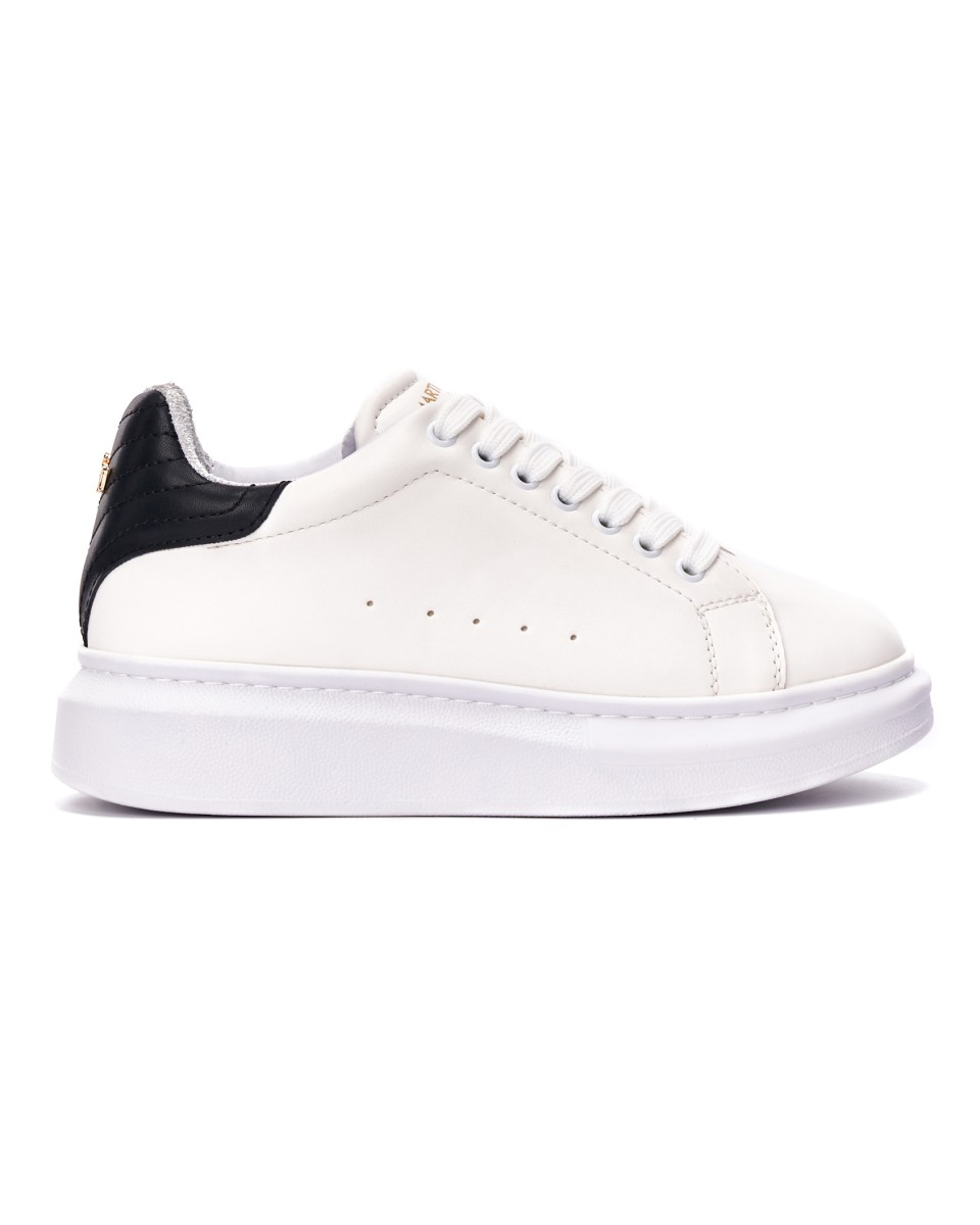 V-Harmony Women's Shoes with Colored Heel Tab in White - Black