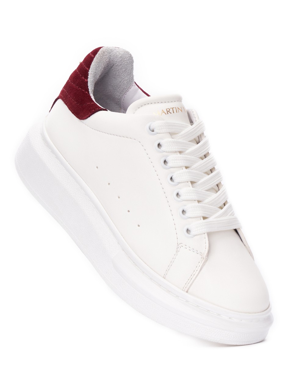 V-Harmony Women's Shoes with Colored Heel Tab in White | Martin Valen