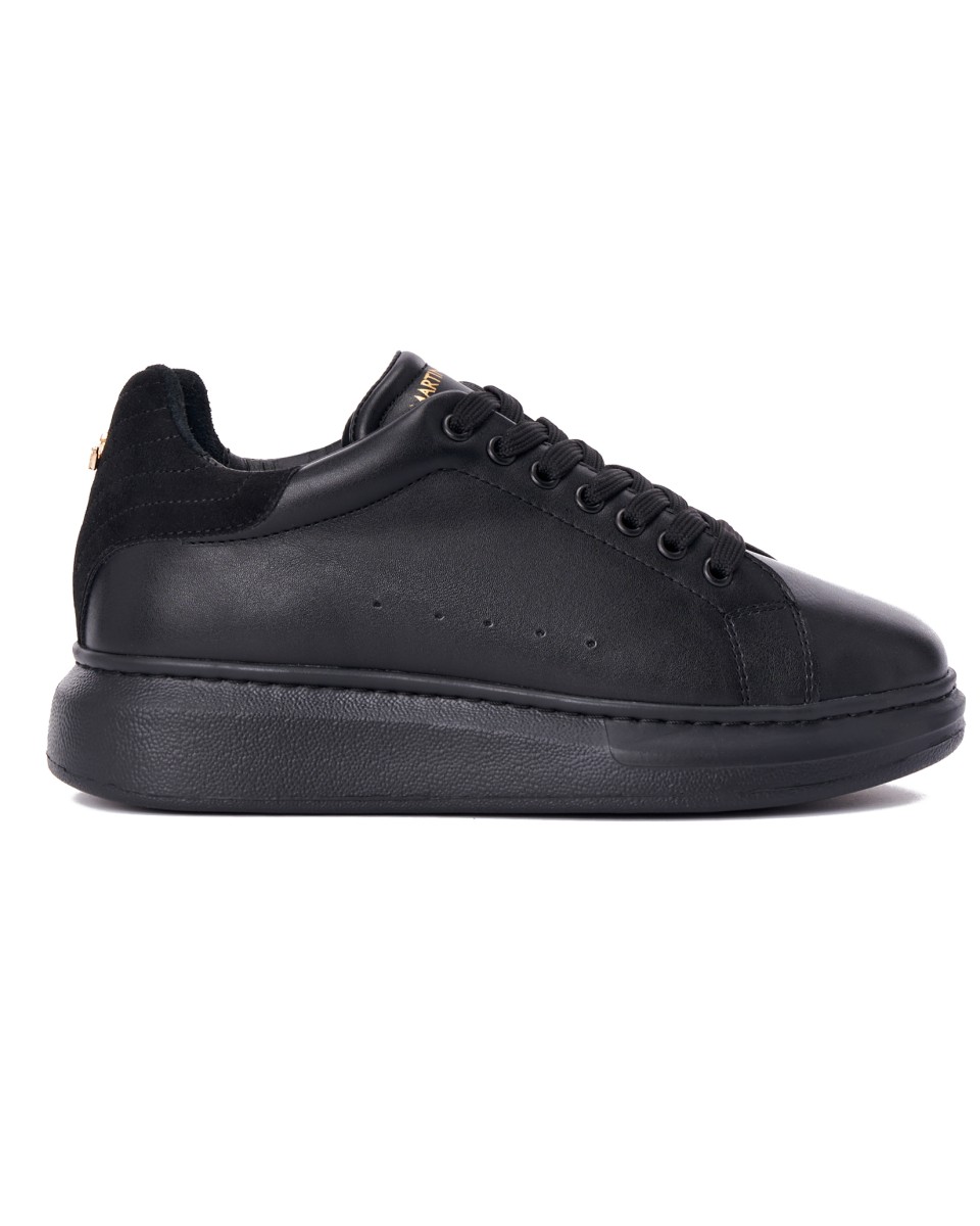 V-Harmony Zapatos para Hombres en Negro Completo con Tirador de Talón en Ante