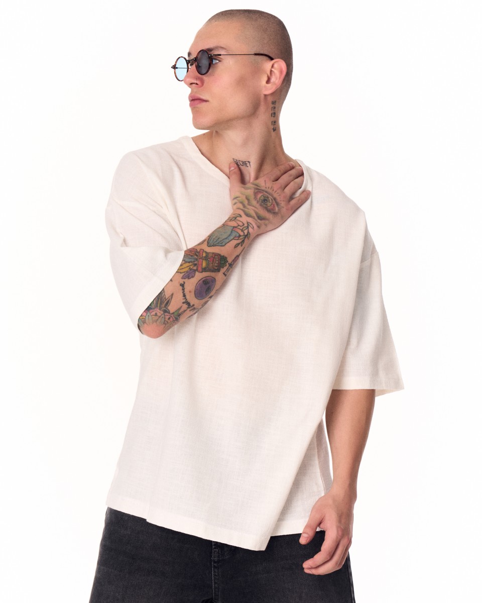 Wit Oversized Licht T-shirt Voor Mannen | Martin Valen