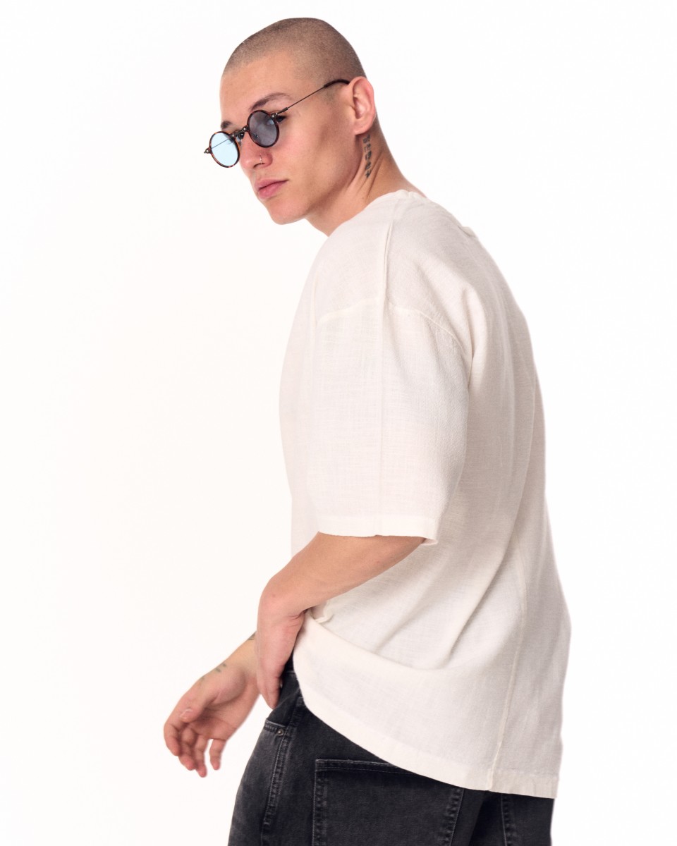 T-shirt Léger Surdimensionné Blanc pour Hommes | Martin Valen