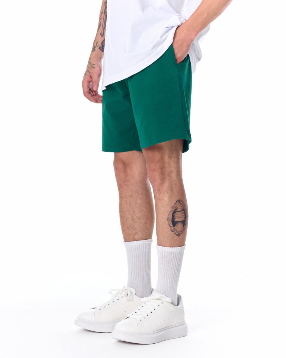 Мужские базовые флисовые спортивные шорты зеленого цвета | Martin Valen