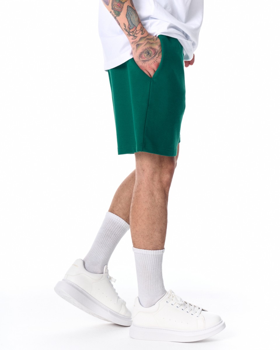 Pantalón Corto de Hombre Basic Fleece Sport en Verde | Martin Valen