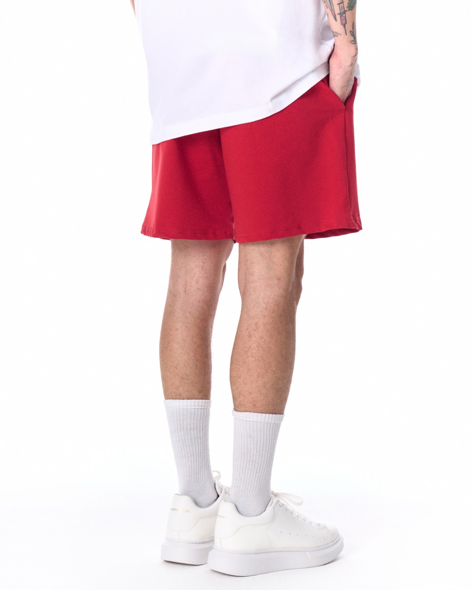 Мужские базовые флисовые спортивные шорты красного цвета | Martin Valen