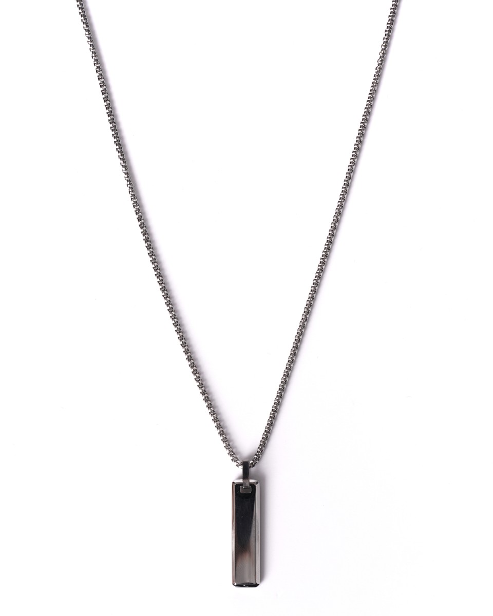 Metal Line Figure Necklace - Silver