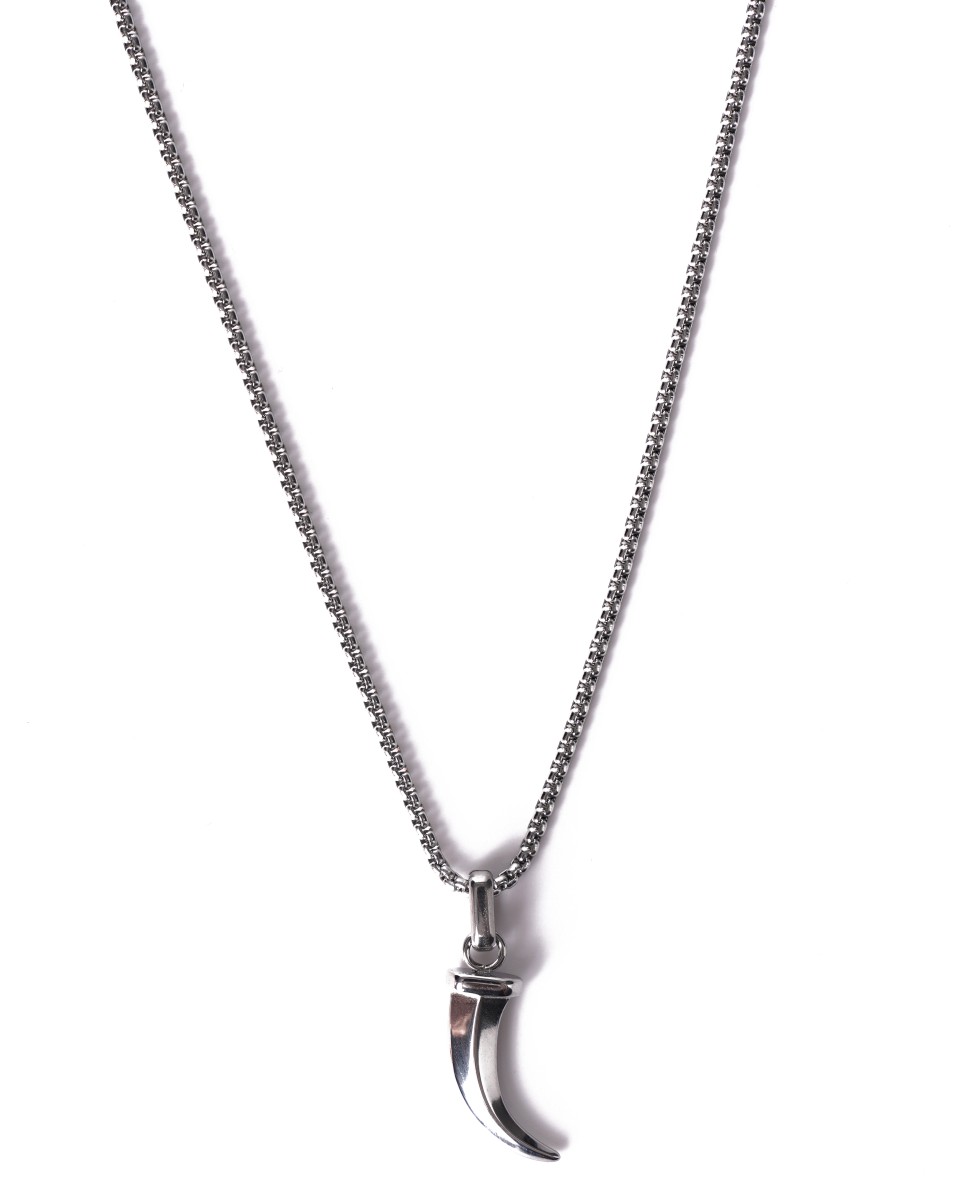 Dagger Figure Necklace - Silver