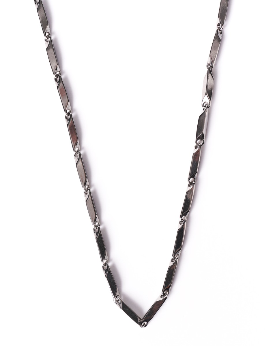 Metal Thin Chain Necklace - Silver