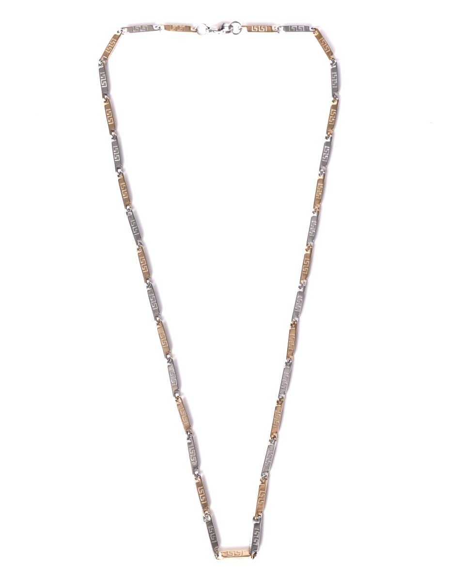 Metal - Gold Bicolor Chain Necklace - Gold