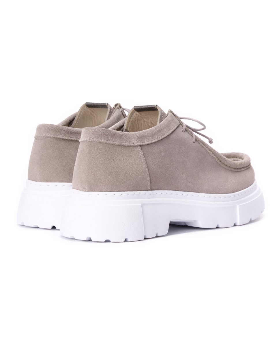 Mocassins Confort Homme Gris en Cuir Véritable