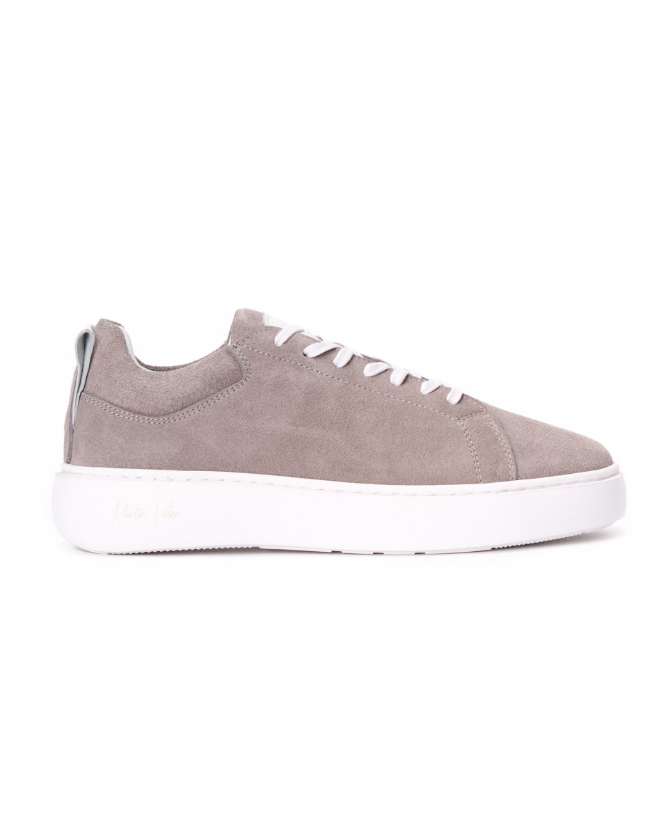 Moxie Casual Trainers van Echt Leer in Rookgrijs voor Mannen - Taupe