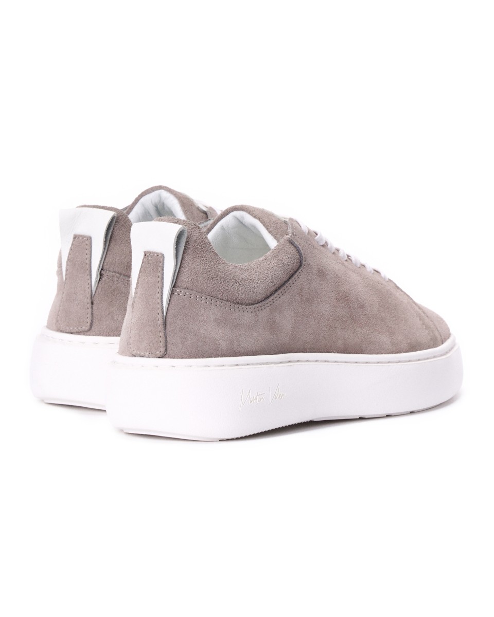 Mocasines para Hombre en Gris Humo de Cuero Genuino