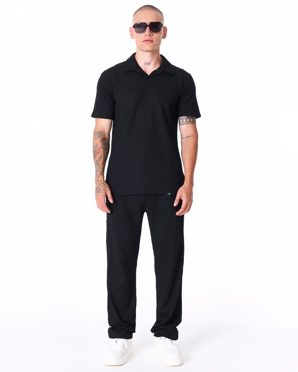 Breeze Fit Herren-Trainingsanzug in Schwarz - Schwarz