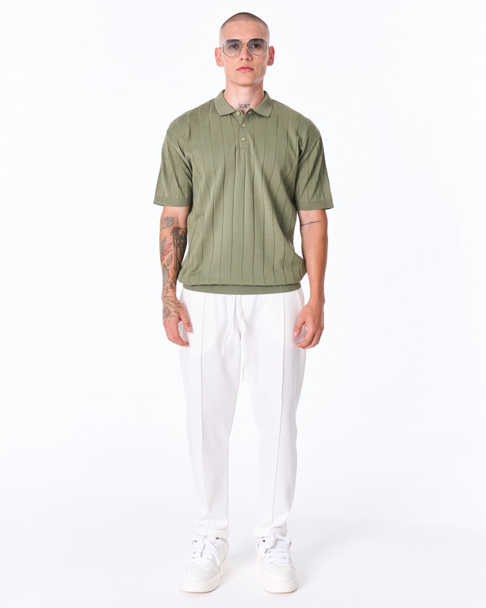 Khaki Oversize Herren-T-Shirt Old Money