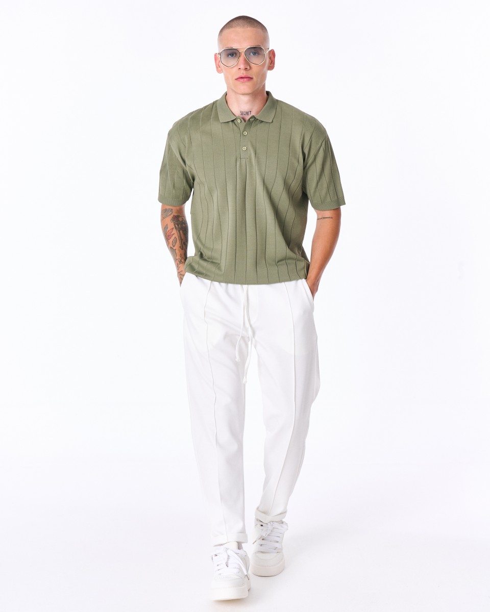 Khaki Oversize Herren-T-Shirt Old Money