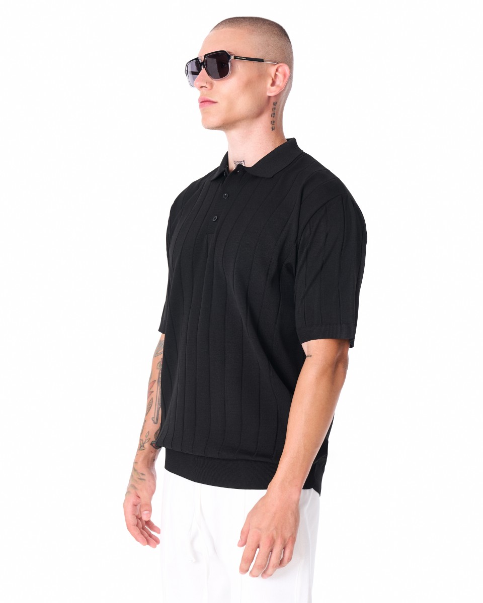 Camiseta Oversize Hombre Old Money Negra