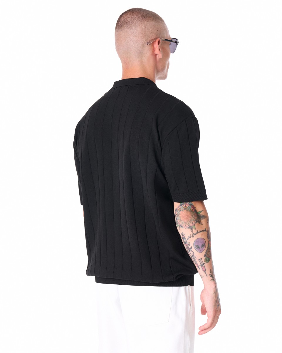 Camiseta Oversize Hombre Old Money Negra