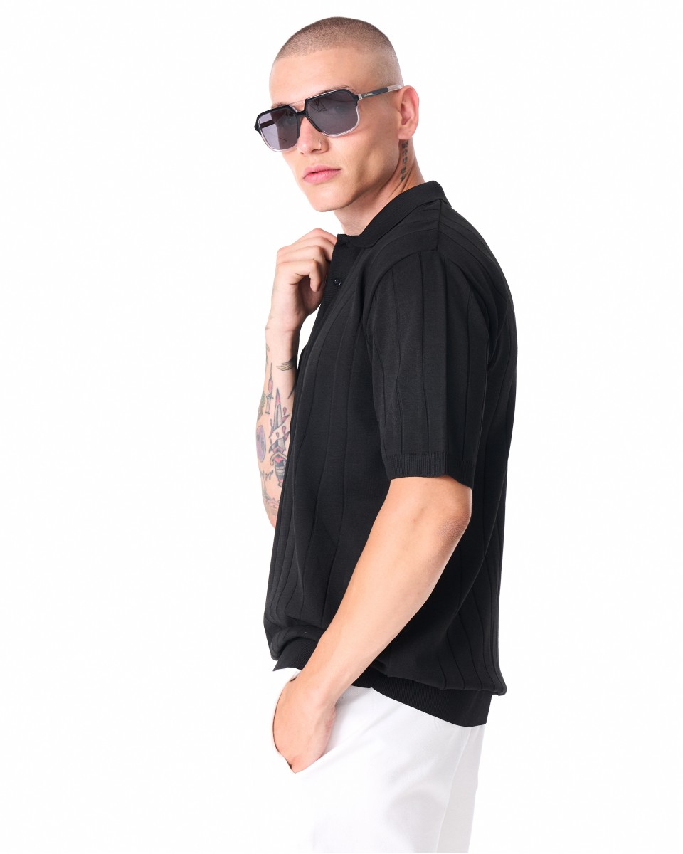 Camiseta Oversize Hombre Old Money Negra