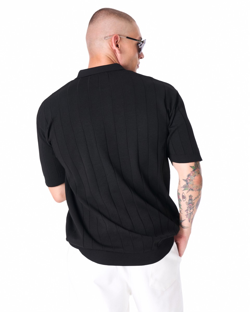 Camiseta Oversize Hombre Old Money Negra